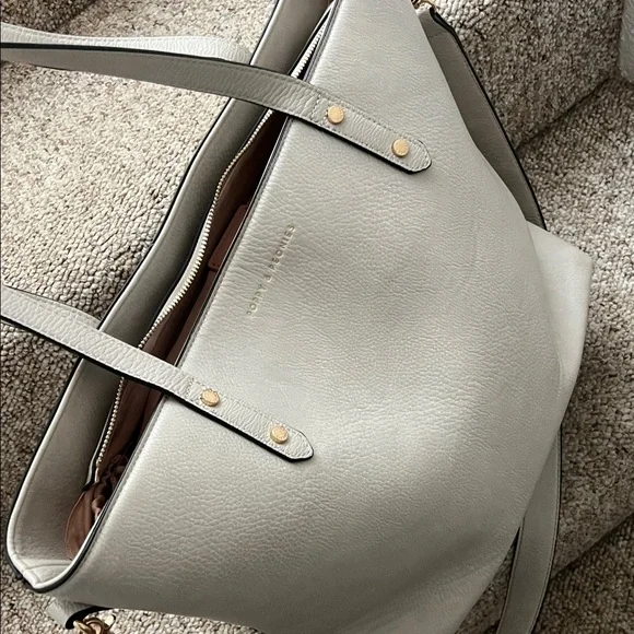 Poppy & Peonies Light Gray-beige work Tote - Picture 5 of 5